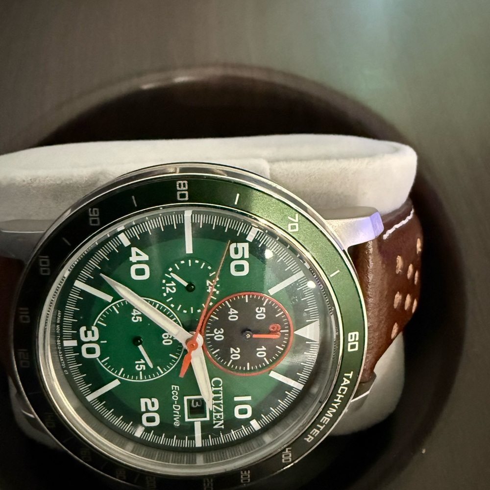 Citizen Dark Brown Leather Strap with Silver Buckle - Picture 2 of 4